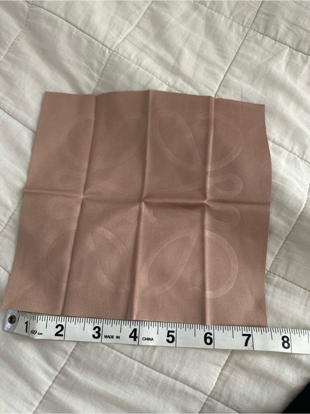 Loewe Square Dusty Rose Scarf with Subtle Tonal Pattern - Picture 4 of 4